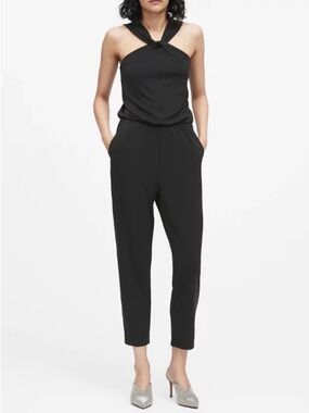 Banana Republic Black Jumpsuit Cross neck size 4